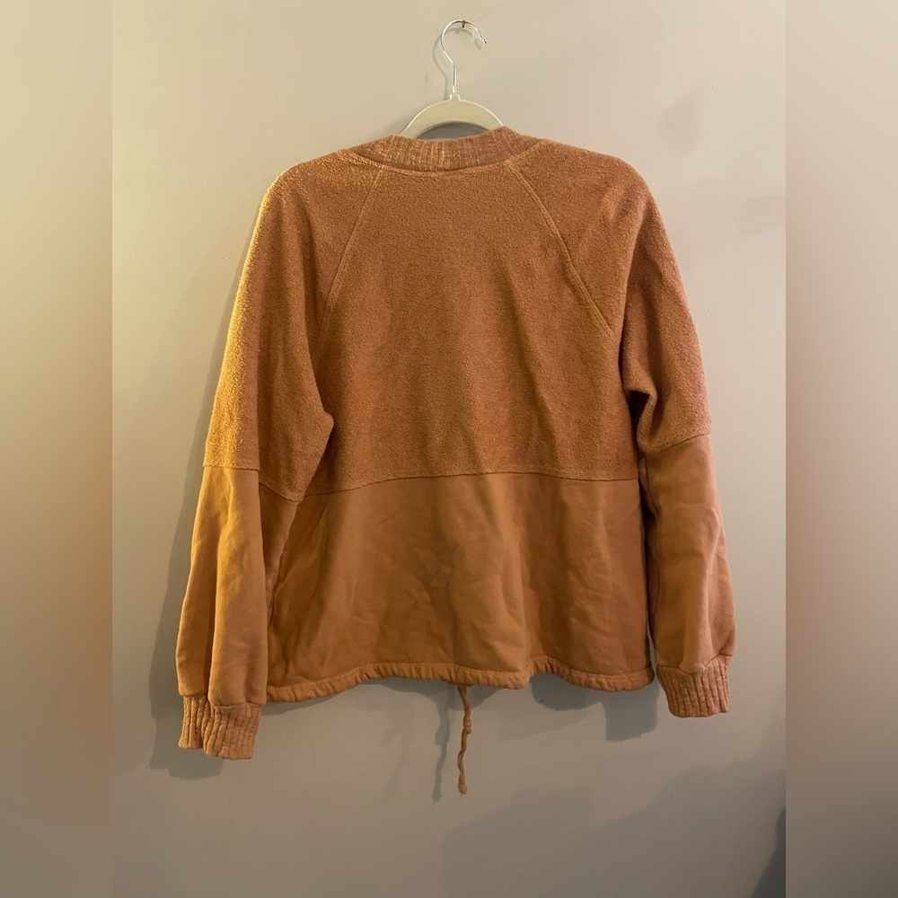 AMADI Orange Textured Crew Neck with Drawstring Bottom - Picture 7 of 7